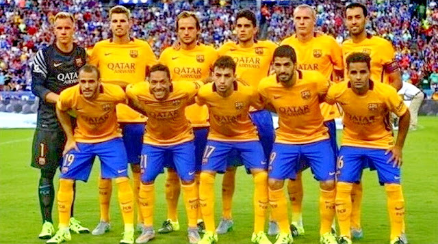 F. C. BARCELONA. Temporada 2015-16. Marc-André Ter Stegen, Gerard Gumbau, Ivan Rakitic, Marc Bartra, Jéremy Mathieu, Sergio Busquets. Sandro Ramírez, Adriano Correia, Munir, Luis Suárez, Douglas Pereira. F. C. BARCELONA 2 CHELSEA F. C. 2 En los penaltis: FC BARCELONA 2 CHELSEA FC 4 Miércoles 29/07/2015, 2:00 horas (hora española). Partido amistoso de la International Cup. Landover, Maryland, Estados Unidos, FedEx Field, Stadium