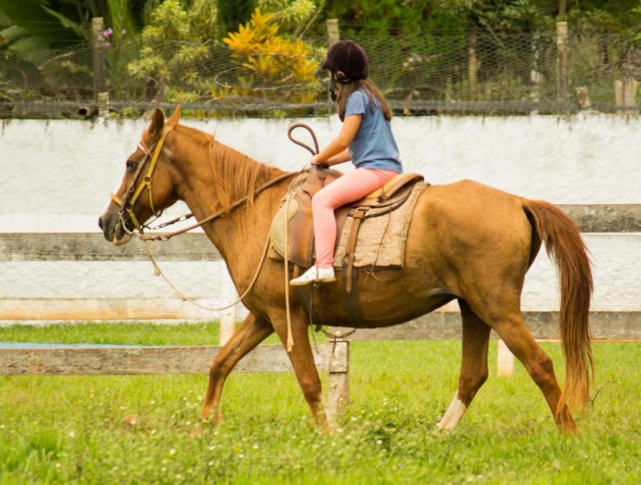 menina andando a cavalo em hotel fazenda no interior de sp com pensao completa