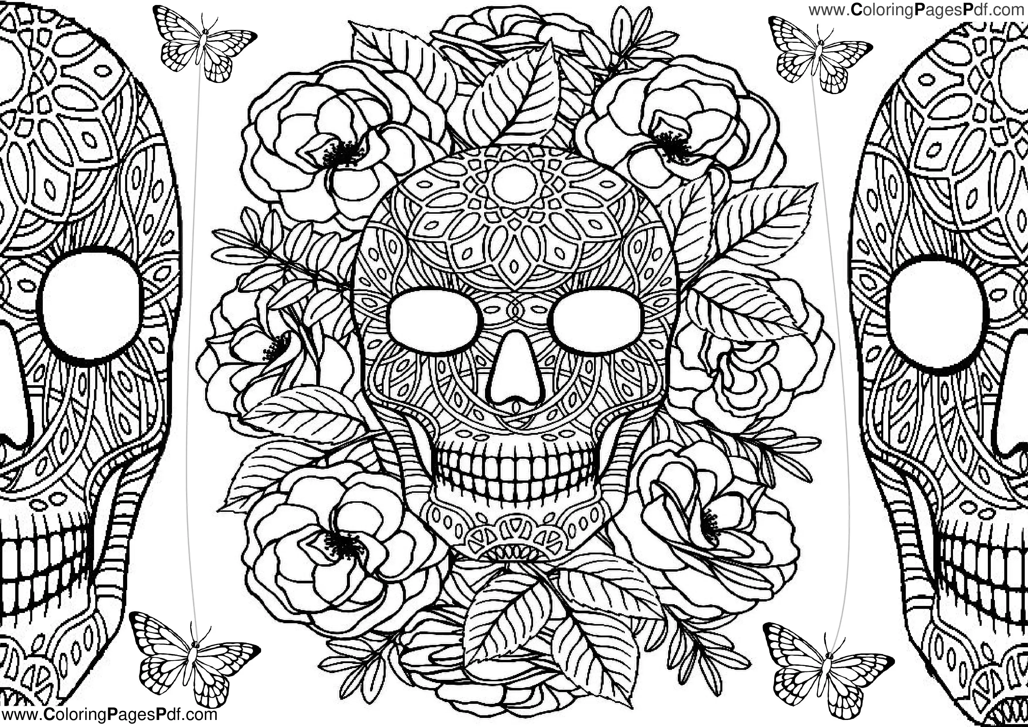 Hard rose coloring pages