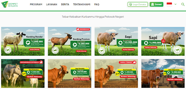 Kurban Online via Laman Dompet Dhuafa