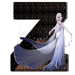 Abecedario con Elsa de Frozen con Vestido de Noche.