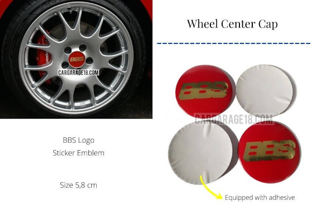 Red Gold BBS Logo Wheel Center Cap Size 58mm - Sticker Emblem