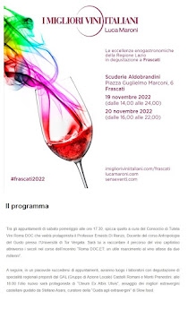 Conferenza presso "I migliori vini italiani", Frascati 19 novembre 2022