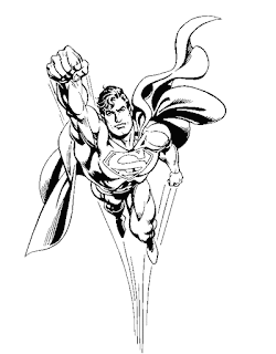 Superman fly coloring page