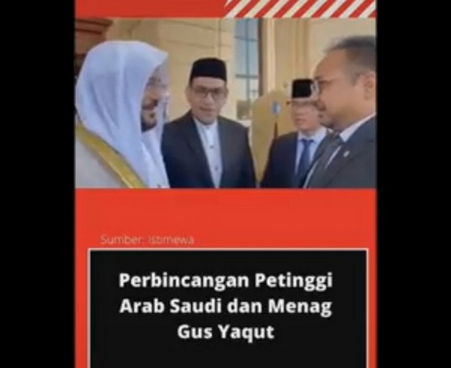Menteri Agama RI Yaqut Cholil Qoumas minta bantuan penterjemah Bahasa Arab saat menemui M Viral Video Menag Yaqut Tidak Bisa Berbahasa Arab? Butuh Penerjemah Saat Berbincang dengan Menteri Arab Saudi