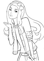 Barbie kiss coloring page