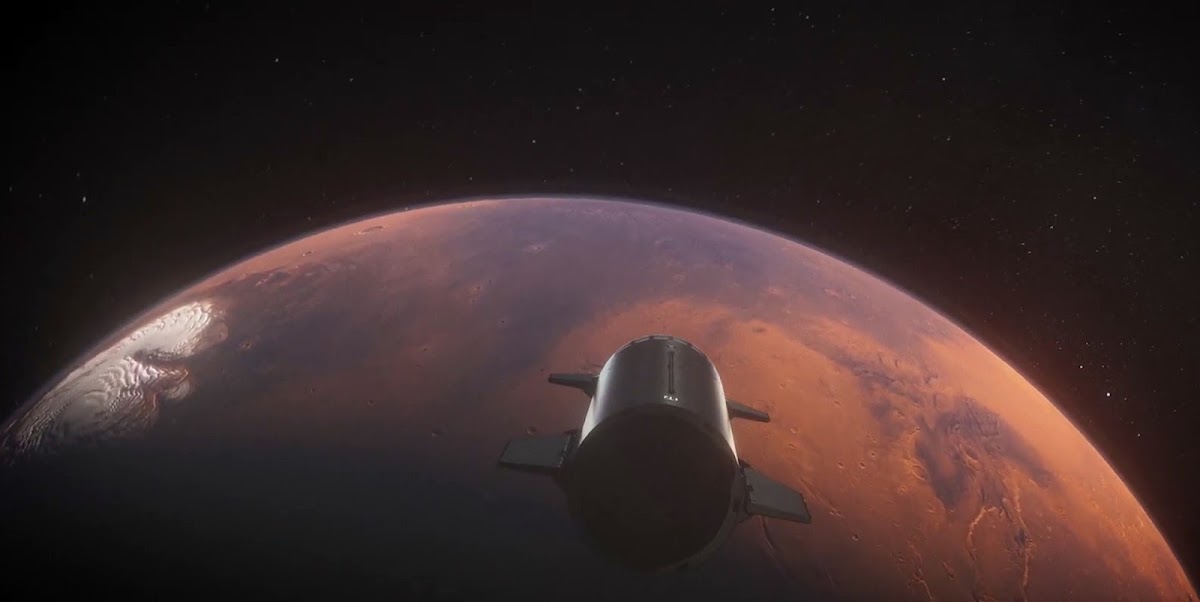 SpaceX Starship arriving to Mars from Elon's Starship update 2022