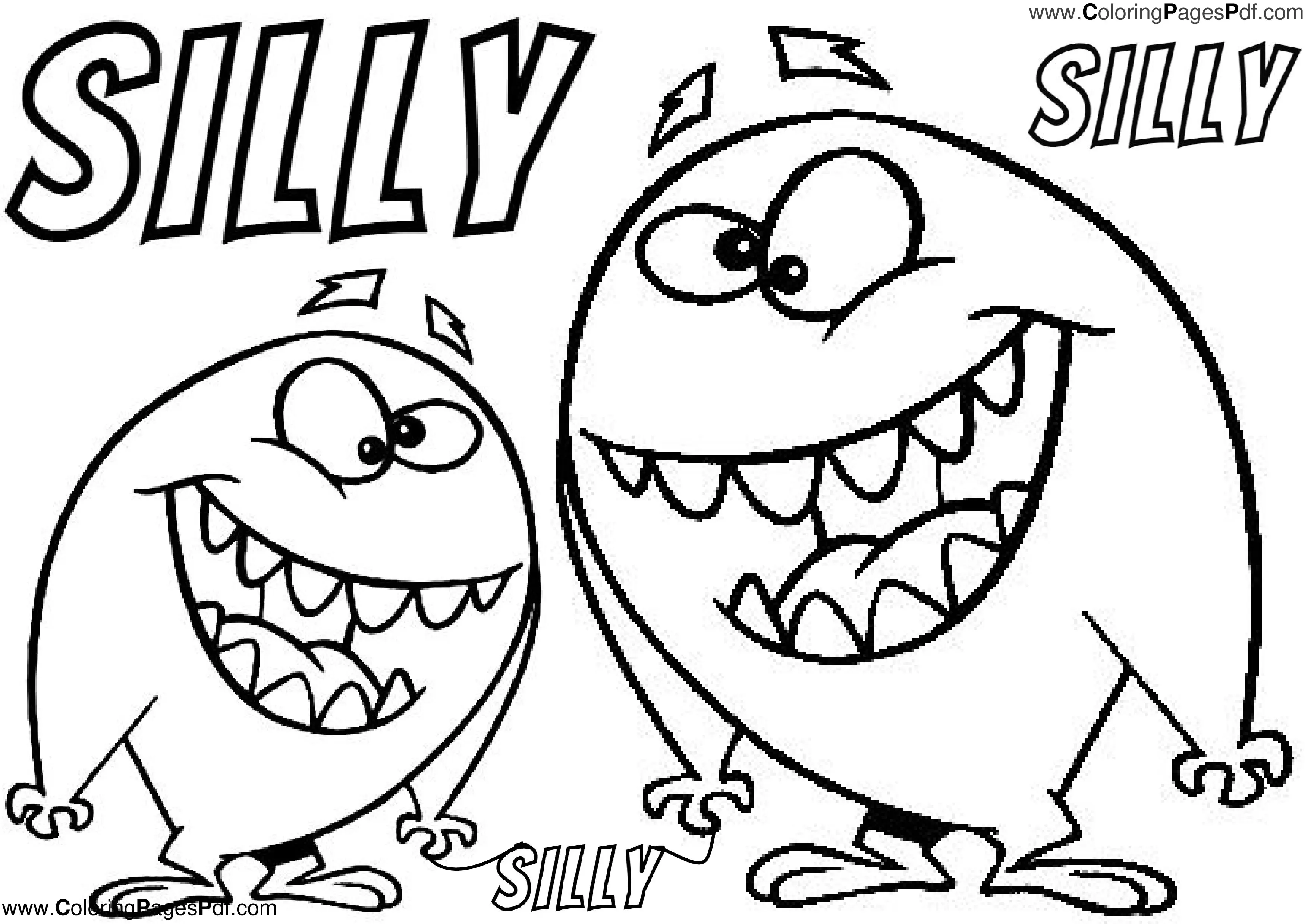 Silly monster coloring pages