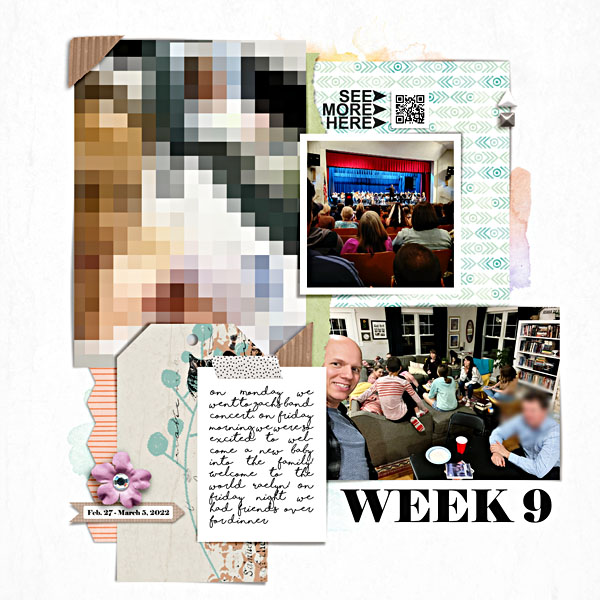 My Week 9 digital scrapbook page made with Remember Templates 3.