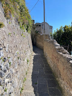 View of the Sentiero dei Limoni, between Minori and Maiori, Amalfi Coast.