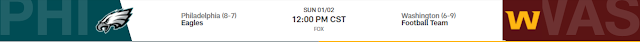 2021 NFL Season Week 17 Philadelphia Eagles vs Washington Football Team