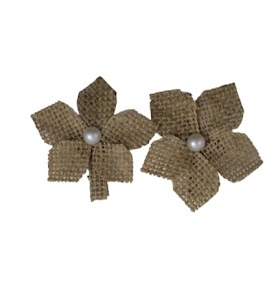 burlap jute fabric alligator hairpins for girls 