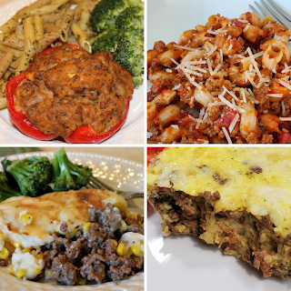 Authentic Italian Stuffed Peppers, American Chop Suey, Taco Pie, Shepherd's Pie