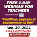 FREE WEBINAR FOR TEACHERS (Aug 20) Register here