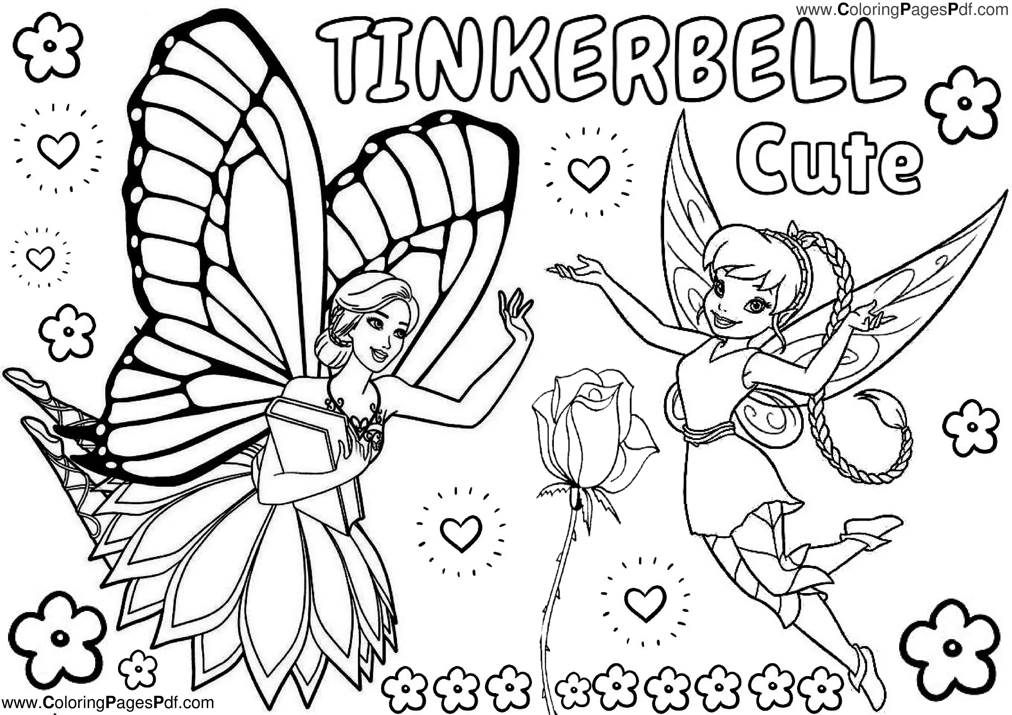 Tinkerbell coloring pages for girls