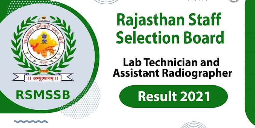RSMSSB Lab Technician / Radiographer Exam Final Result 2021
