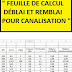 " FEUILLE DE CALCUL DÉBLAI ET REMBLAI POUR CANALISATION " - Excel