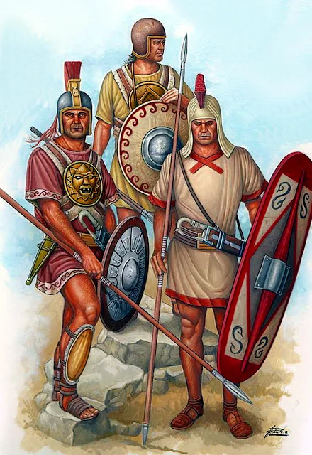 Guerrers ibers amb la seva indumentària de batalla