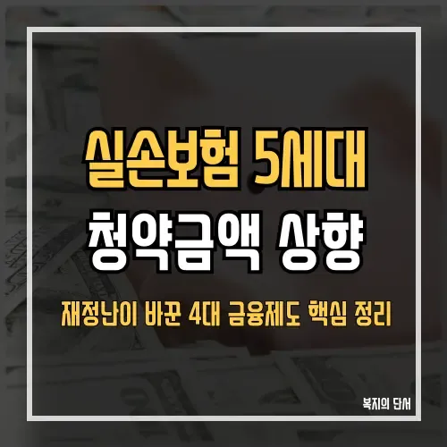 실손보험 5세대 전환과 주택청약 납입금액 상향 조정에 관한 정보