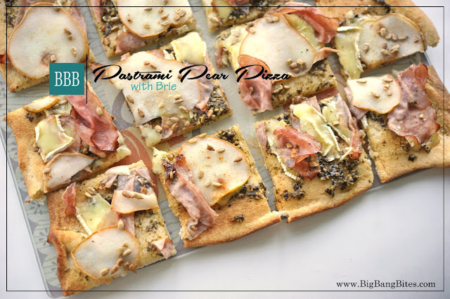 Pastrami Pear Pizza with Brie