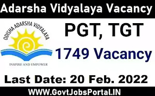 OAVS Recruitment for 1749 Principal, PGT, TGT, and other Posts 2022