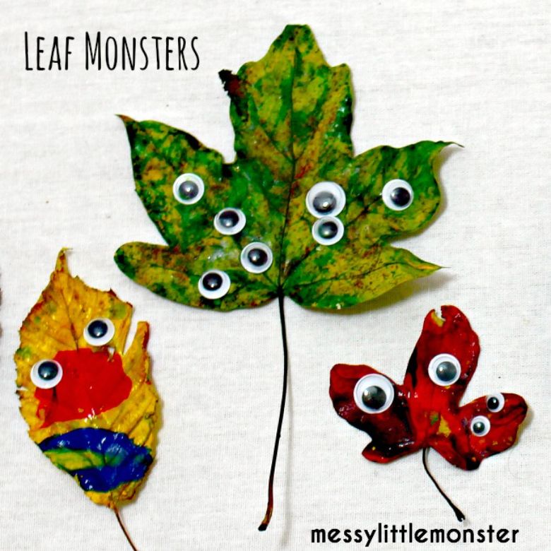 Leaf monster craft for kids