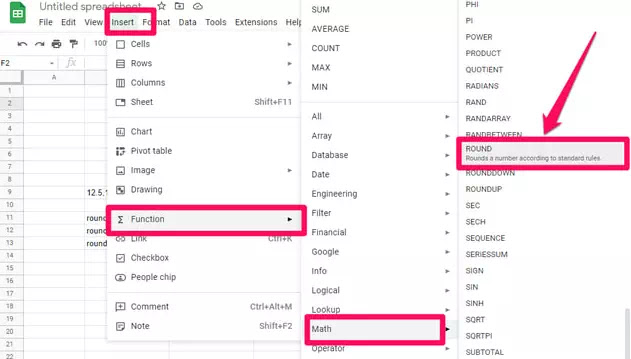 cara membulatkan angka di Google Spreadsheet-2