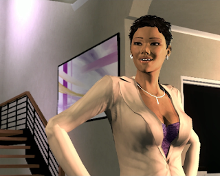 Aisha in Saints Row 2. Legally distinct Halle Berry version of Aisha. So different from her design in the first game.