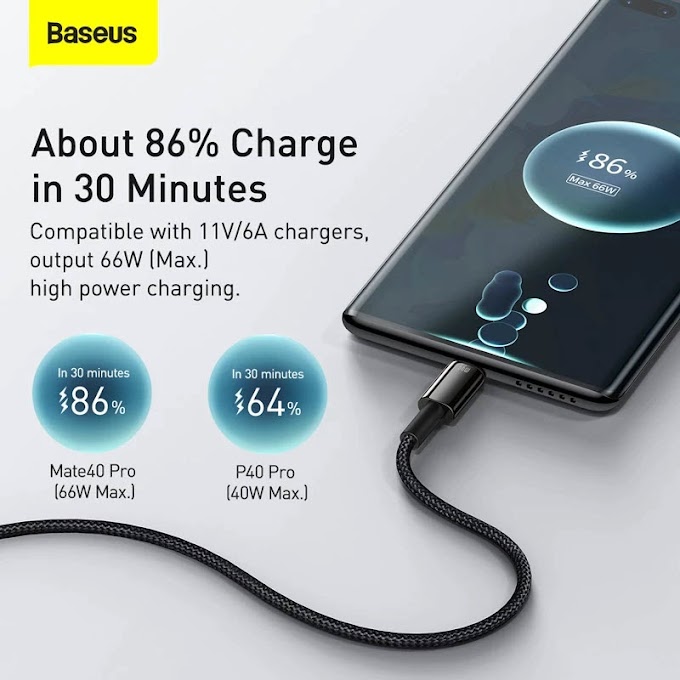 [ 6rpr_i1x6c ] 🔥ถูก/แท้🔥Baseus สายชาร์จ Huawei 66W Type C รองรับ SuperCharge 6A QC3.0 Xiaomi CHARGE TURBO