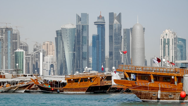 Boats and Skyline in Doha