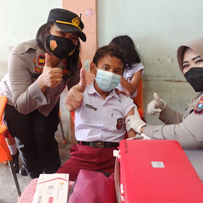 Polsek Medan Tuntungan Berkolaborasi Gelar Vaksinasi Anak