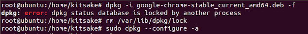 dpkg: error: dpkg status database is locked by another process