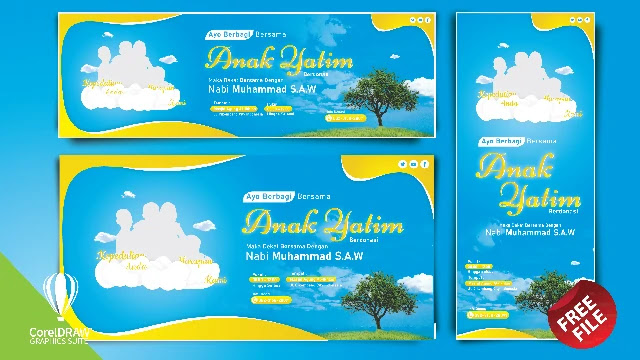 Download Contoh Banner Santunan Anak Yatim CDR Coreldraw Gratis