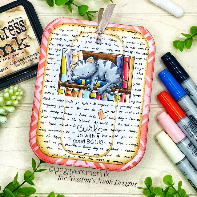 Bookmark and Card by January Guest Designer Peggy Emmerink-Moonen | Newton's Book Club Stamp Set by Newton's Nook designs #newtonsnook