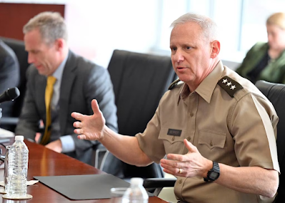 Defense Intelligence Agency Director Lt. Gen. Scott Berrier speaks with reporters at DIA headquarters in Washington, DC. (Defense Intelligence Agency)