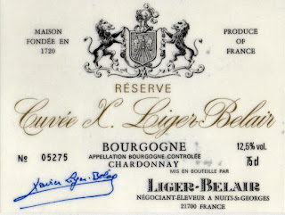 Liger Belair Bourgogne Chardonnay Cuvee X. Reserve