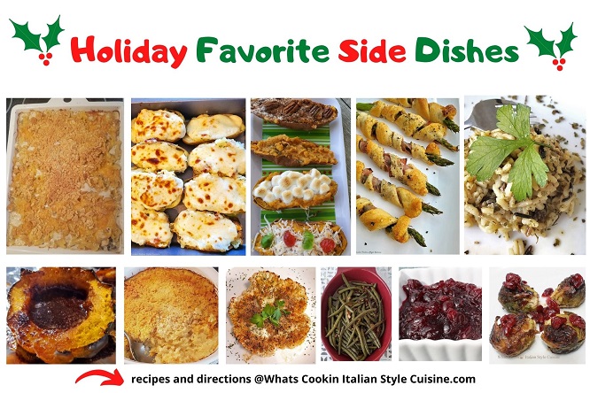 this is a collage of holiday side dishes