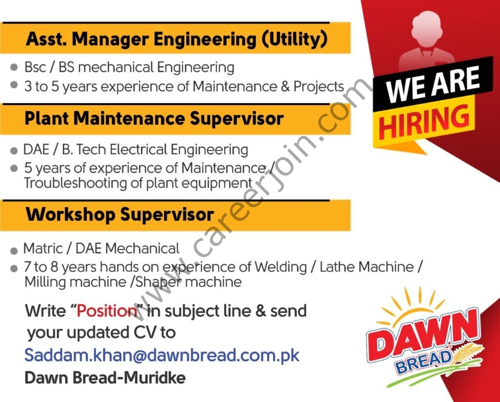 Jobs in Dawn Bread