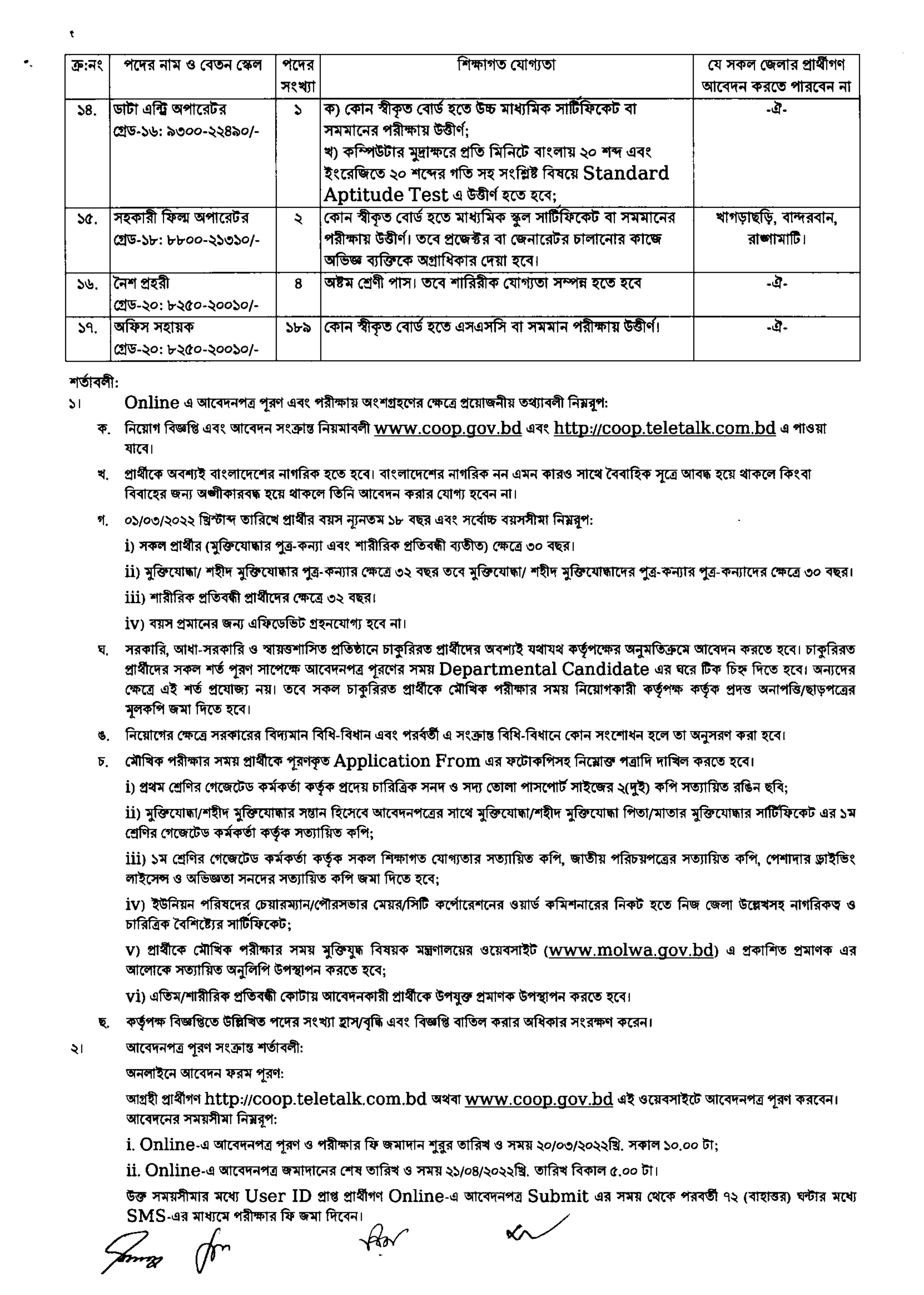 সমবায় অধিদপ্তর নিয়োগ ২০২২,Department of Cooperatives Job Circular 2022