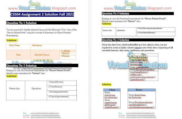 CS504 Assignment 2 Solution Preview Fall 2021