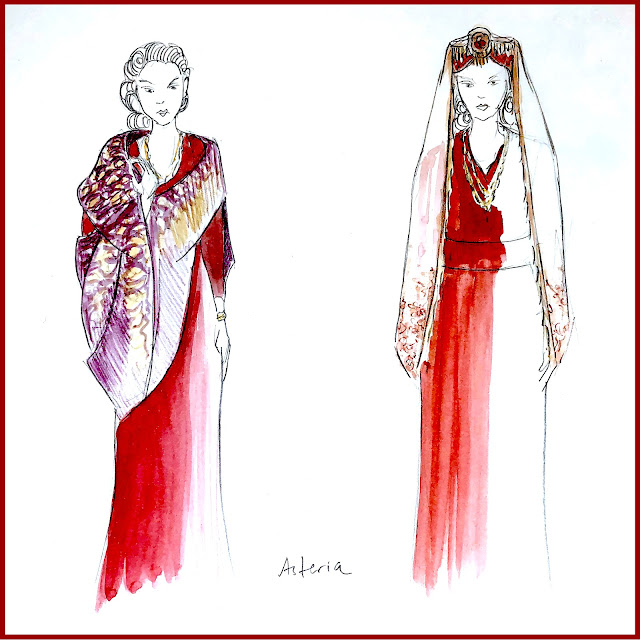 Costume design for Asteria in Handel's Tamerlano by Rachel Szmukler