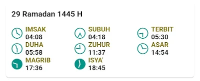 Jadwal Imsakiyah Ramadan 1445 H/2024 M Kabupaten Tuban Provinsi Jawa Timur