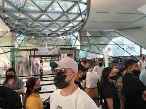 Tourists queue for "Ain Dubai".