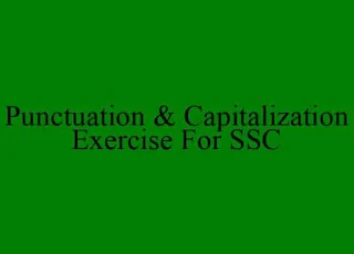 Punctuation and capitalization exercise for SSC