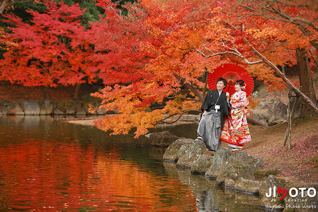 奈良の紅葉で前撮り撮影