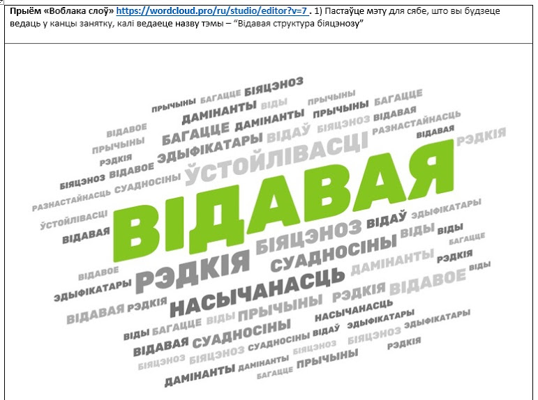 Відавая структура біяцэнозу