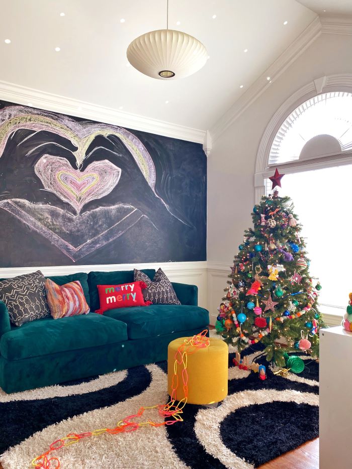 Playroom decorated for christmas-designaddictmom