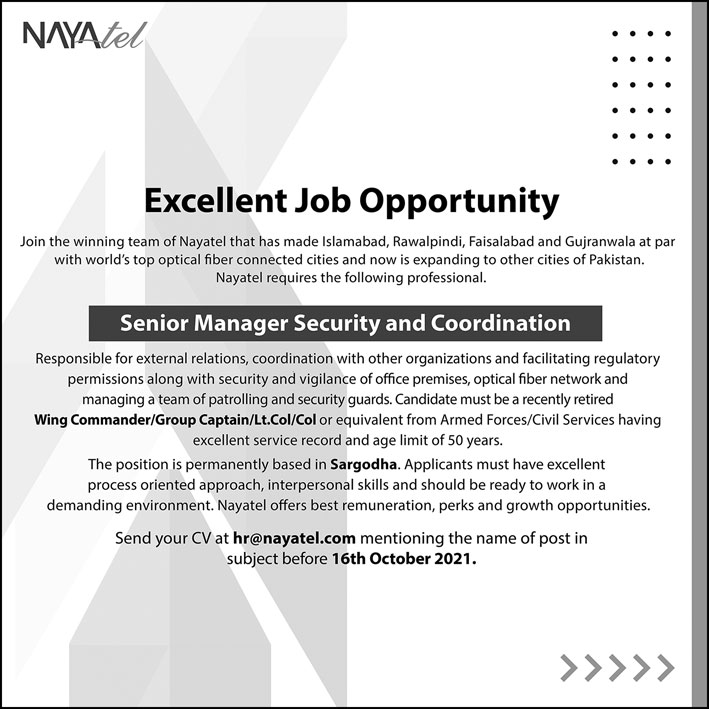 Nayatel Jobs in Pakistan 2021 Advertisement