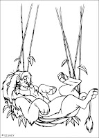 Simba On a hammock among the trees coloring page