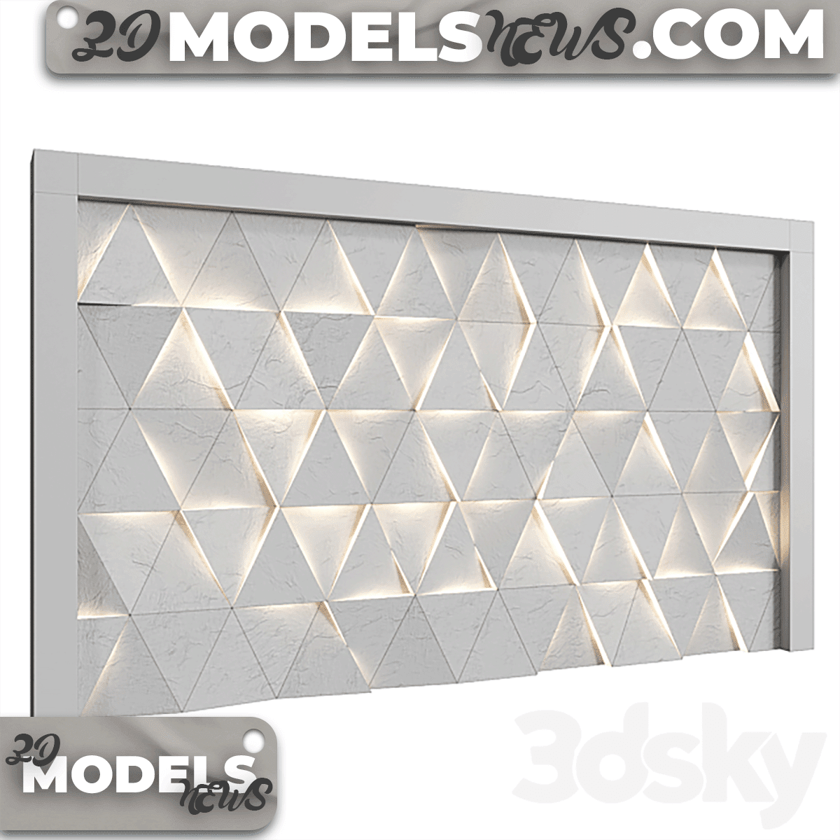 Backlit stone wall panel model 3